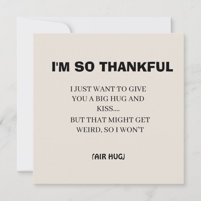 Funny Black Calligraphy I'm So Thankful Simple Holiday Card (Front)