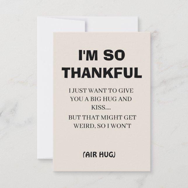 Funny Black Calligraphy I'm So Thankful Simple Thank You Card (Front)