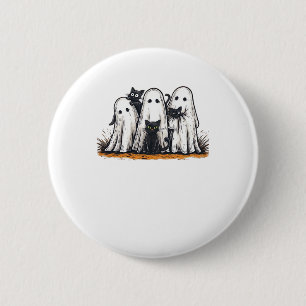 Funny Black Cat and Ghost Halloween Essential T-Sh 6 Cm Round Badge