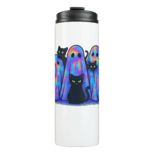Funny Black Cat and Ghost Halloween Essential T-Sh Thermal Tumbler
