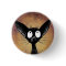 Funny black cat art button badge