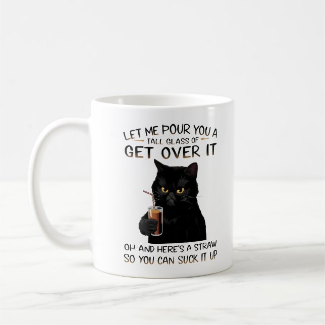  Funny Black Cat Attitude DesignClassic Mug, 11 oz Coffee Mug (Left)