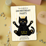 Funny Black Cat Birthday Party Invitation<br><div class="desc">Celebrate your little one's milestone with our Funny Black Cat Birthday Party Invitation! Adorned with adorable illustrations of playful black cat, this whimsical invitation sets a fun and festive tone for the celebration. Printed on high-quality cardstock, it provides ample space for all the party details, including date, time, and location....</div>