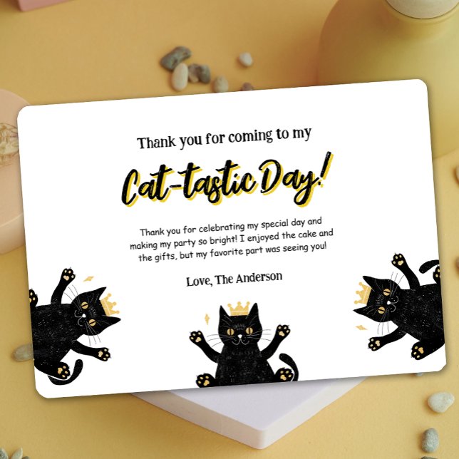 Funny Black Cat Birthday Thank You Card (Funny Black Cat Birthday Thank You Card)