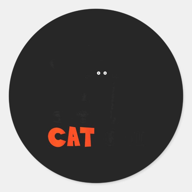 Funny Black Cat Cat Servant  Classic Round Sticker (Front)