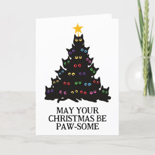 funny black cat christmas cards