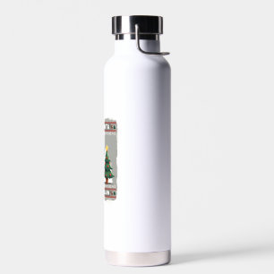 Funny Black Cat Christmas Dear Santa, I Can Explai Water Bottle