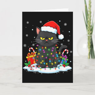 Funny Black Cat Christmas For Men Women Youth Girl Card