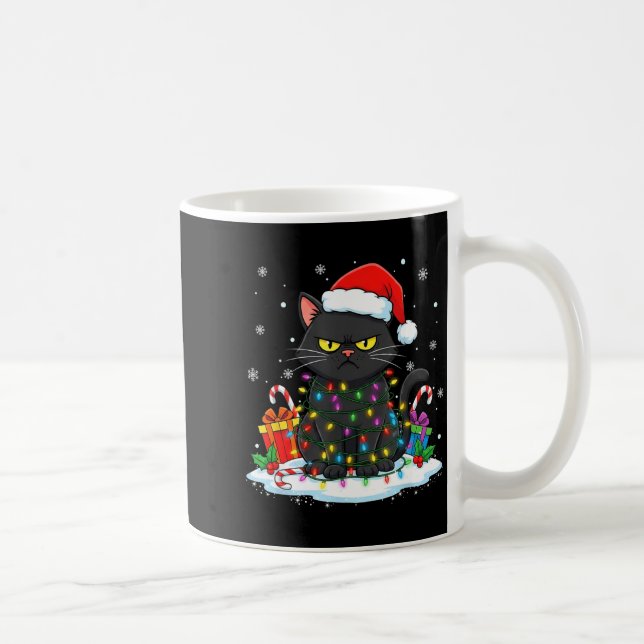 Funny Black Cat Christmas For Men Women Youth Girl Coffee Mug (Right)