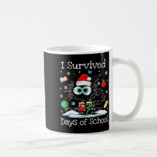 Funny Black Cat Christmas I Survived 67 Days Of Sc Coffee Mug