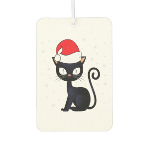 Funny Black Cat Christmas Snowflake Cat Lover Car Air Freshener