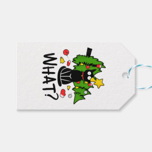 Funny Black Cat Christmas Tree Merry Santa Humor C Gift Tags