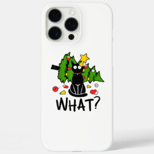 Funny Black Cat Christmas Tree Merry Santa Humour  iPhone 16 Pro Max Case