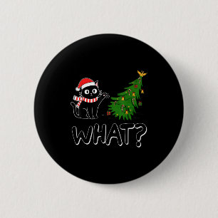 Funny Black Cat Christmas Tree Merry Xmas Humor Ca 6 Cm Round Badge