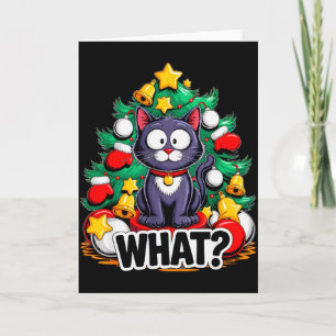 Funny Black Cat Christmas Tree Merry Xmas Humor Ca Card