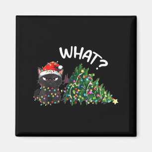 Funny Black Cat Christmas Tree Merry Xmas Humor Ca Magnet