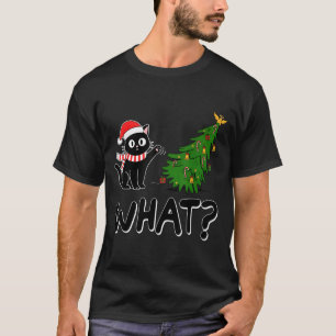 Funny Black Cat Christmas Tree Merry Xmas Humor Ca T-Shirt