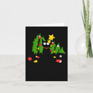Funny Black Cat Christmas Tree Merry Xmas Humour C Card