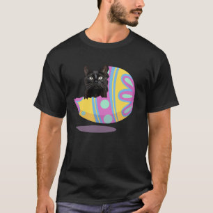 Funny Black Cat Easter Egg Happy Easter Day 2024 T-Shirt