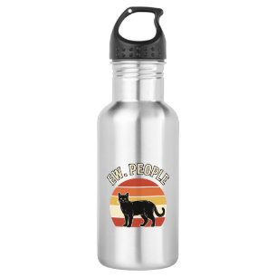Funny Black Cat Ew People Vintage Retro Design_1 532 Ml Water Bottle