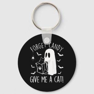 Funny Black Cat Forget Candy Give A Cat Lovers Key Ring