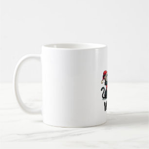 Funny Black Cat Gift Pushing Christmas Tree Over C Coffee Mug