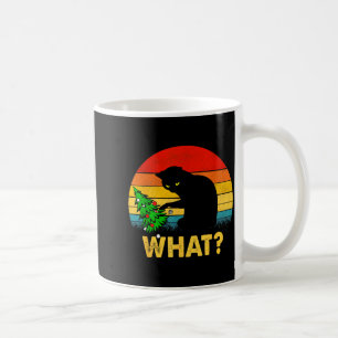 Funny Black Cat Gift Pushing Christmas Tree Over C Coffee Mug