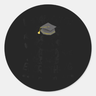 Funny Black Cat Graduation Animal I Graduated Cl 2 Classic Round Sticker