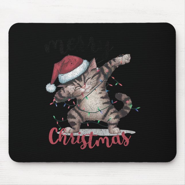 Funny Black Cat Halloween Funny Christmas  Mouse Mat (Front)