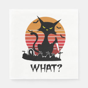 Funny Black cat Halloween gift for men and women Napkin