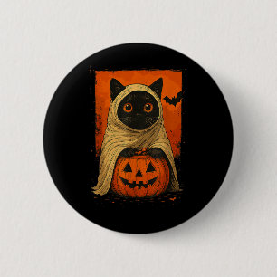 Funny Black Cat Halloween Pumpkin Spooky Ghost Cos 6 Cm Round Badge