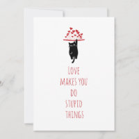 Funny Black Cat Hanging Out Anti Valentine's Day
