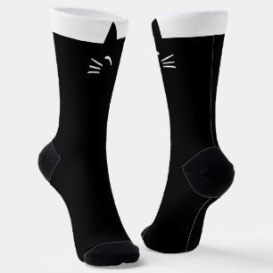 Funny Black Cat Head Socks