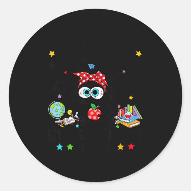 Funny Black Cat I Survived 67 Days Of School I'm F Classic Round Sticker (Front)