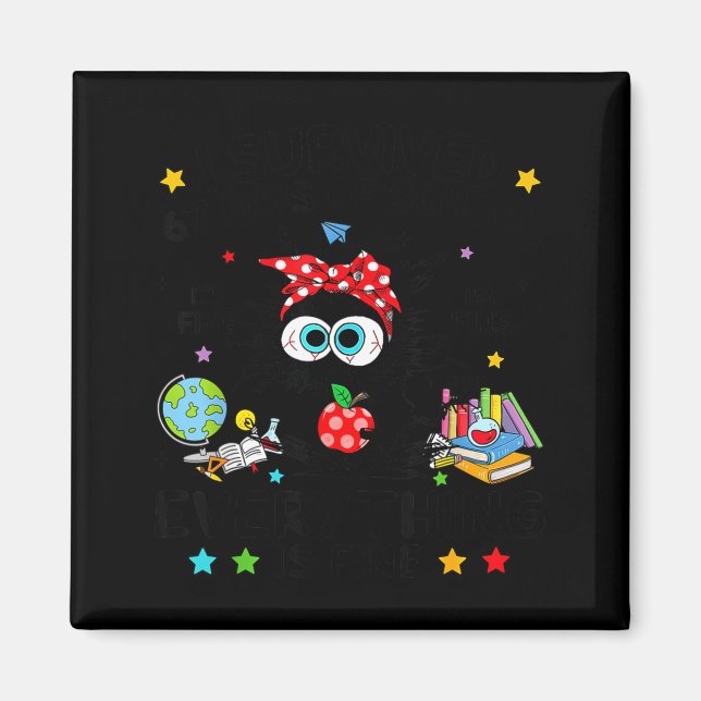 Funny Black Cat I Survived 67 Days Of School I'm F Magnet (Front)