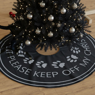 Funny Black Cat Keep Off My Christmas Tree Skirt