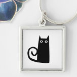 Funny Black Cat Key Ring<br><div class="desc">Cute little black cat for luck.  Original art by Nic Squirrell.</div>