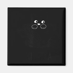 Funny Black Cat Kit-Tea Graphic Magnet