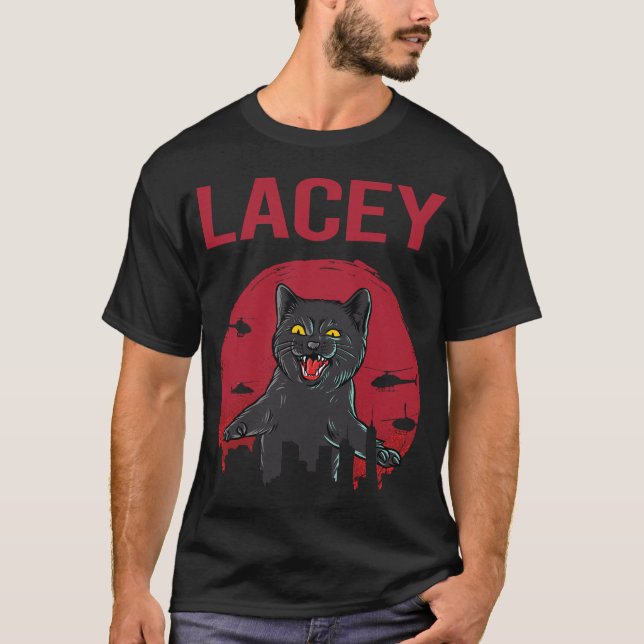 Funny Black Cat Lacey T-Shirt (Front)