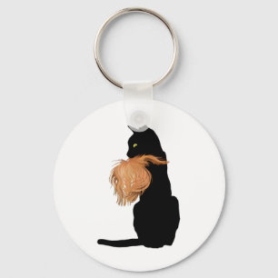 Funny Black Cat Lady Kamala With Trump Hair Vote K Key Ring