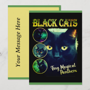 Funny Black Cat Lover Faux Bootleg 90s Graphic Holiday Card