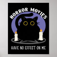 Funny Black Cat Loves Horror Movie