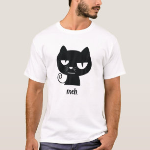 Funny Black Cat Meh Halloween Costume Cute Kitty L T-Shirt