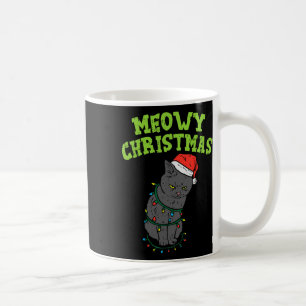 Funny Black Cat Meowy Christmas Funny Cat Men Boys Coffee Mug