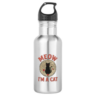 Funny Black Cat Moon Vintage Halloween Design_1 532 Ml Water Bottle