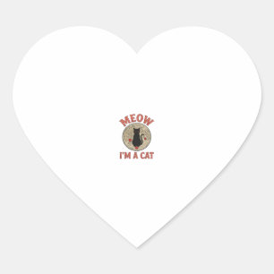 Funny Black Cat Moon Vintage Halloween Design_1 Heart Sticker