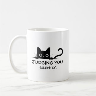 Funny Black Cat Mug – Judging You Silently