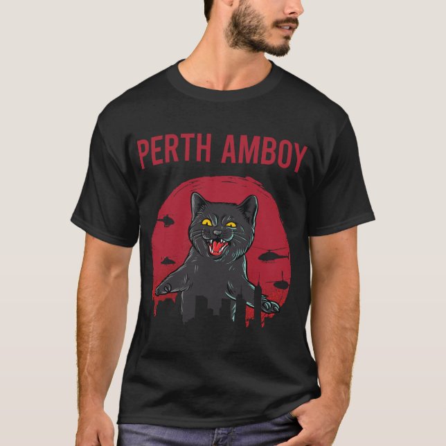 Funny Black Cat Perth Amboy T-Shirt (Front)