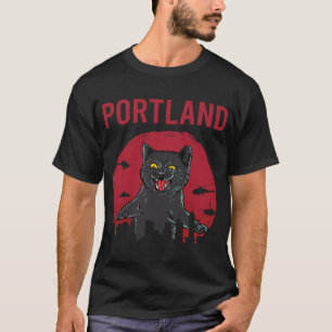 Funny Black Cat Portland T-Shirt