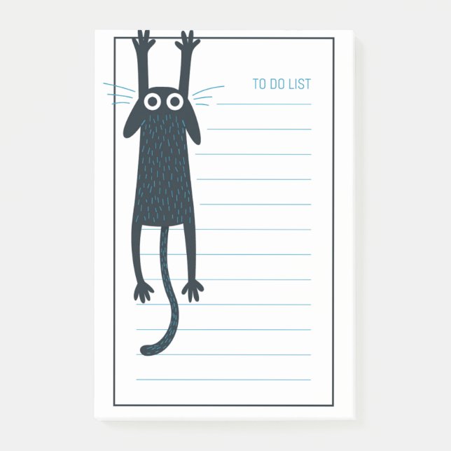 Funny Black Cat Post-It Notes (Front)